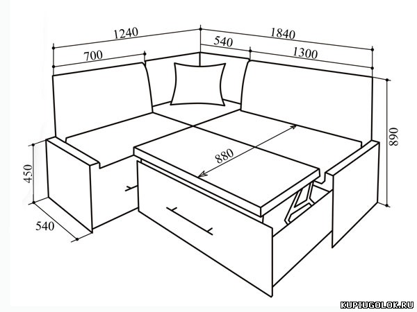 Чертежи угловой диван